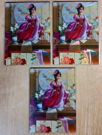 满200包邮！龙虎卡牌-七一场（满200元包邮，无佣金，每周六结拍，欢迎送拍） - 磨砂彩闪3张 齐卡文化 风华测试卡三宫