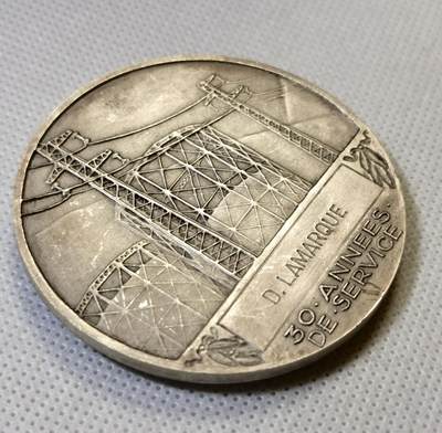 甄臻铺-世界币章拍卖（第46期）送拍享返佣金等优惠多多（1月10日精品场，敬请期待） 法国电力公司镀银大铜章 55mm 70g，细节见图