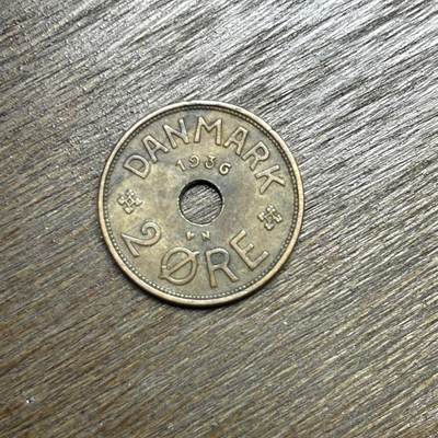 【铜匠收藏】★第135场★散币场，不寄存！！无佣金，30包邮。不满30元，支付5元运费。《接受代拍 代送NGC评级》 - 1932 丹麦 2欧尔 铜币