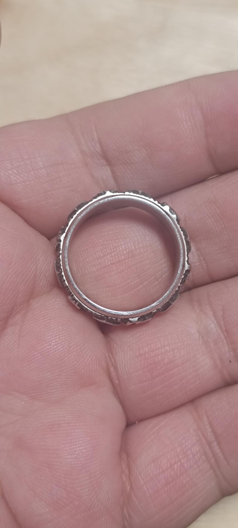 万国钱币阁第二场 【杂项】克兰茜六字真言转运戒指（全新）内圈外圈可旋转