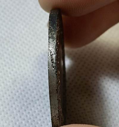 甄臻铺-世界币章拍卖（第46期）送拍享返佣金等优惠多多（1月10日精品场，敬请期待） 法国结婚纪念银章 深包浆 早期背面未刻字 少见  36.6mm 21.2克 手指铭银标，细节见图