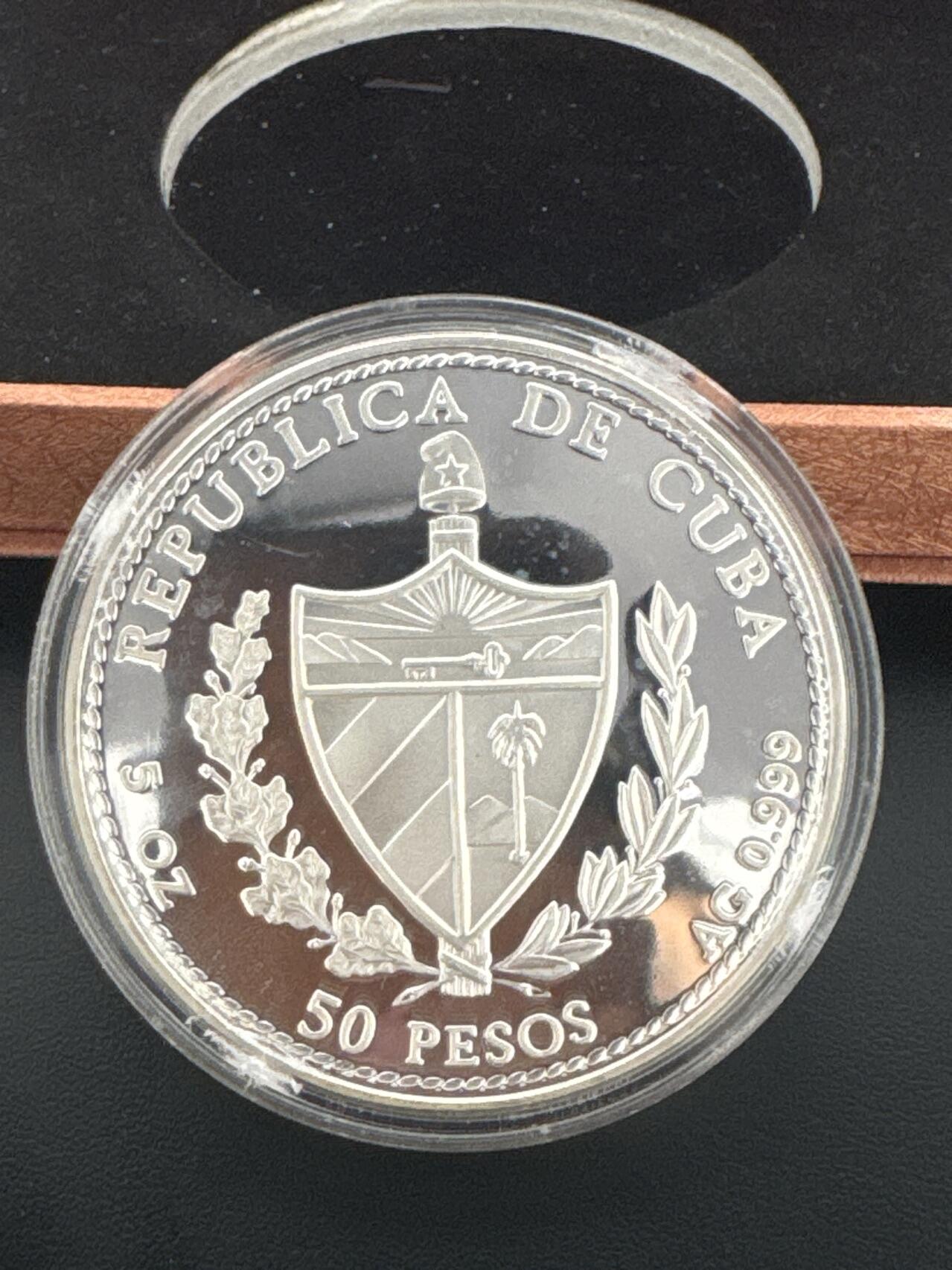 ❤️【币观天下】❤️ 第338期钱币拍卖- 2026.1.9周五晚上6点半场-长期征集拍品 古巴1994年蝠鲼彩色精制银币155.515克999银发行量2500枚