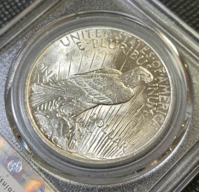 甄臻铺-世界币章拍卖（第46期）送拍享返佣金等优惠多多（1月10日精品场，敬请期待） 公博-MS65 美国1922年和平银币，品质不输P盒