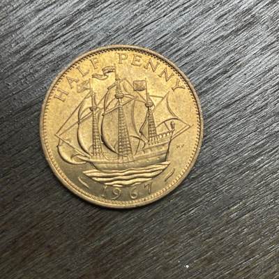 【铜匠收藏】★第135场★散币场，不寄存！！无佣金，30包邮。不满30元，支付5元运费。《接受代拍 代送NGC评级》 - 1967 女王 原光 半便士