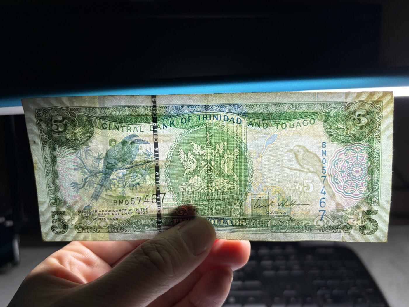 2026年集古藏今外币拍卖第一期-第3场—（总第300拍-纸币专场），本期拍完结算一次，发货时间2-3天，休息几天后继续新的一期拍卖。 2006年特立尼达和多巴哥5元