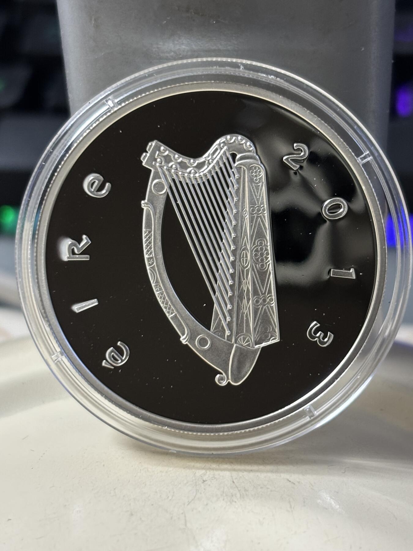 第187期拍卖 获奖币爱尔兰2013年欧洲之星作家詹姆斯乔伊斯银币，925银，28.28克，发行10000枚