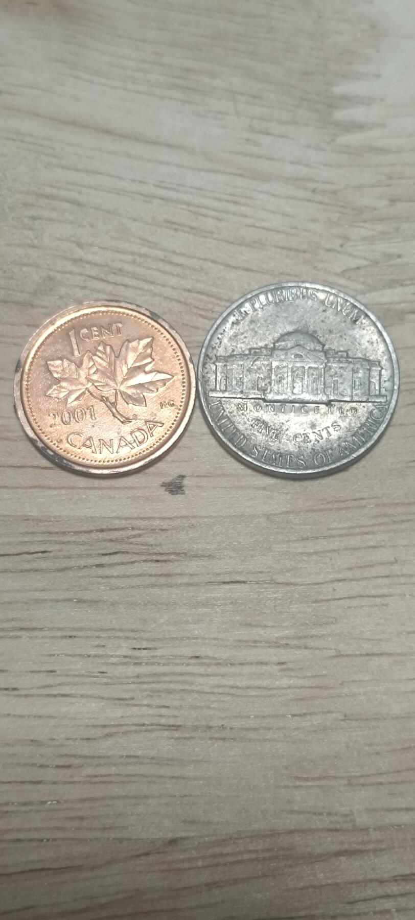 万国钱币阁第二场 美国5分➕加拿大光品女王版1分