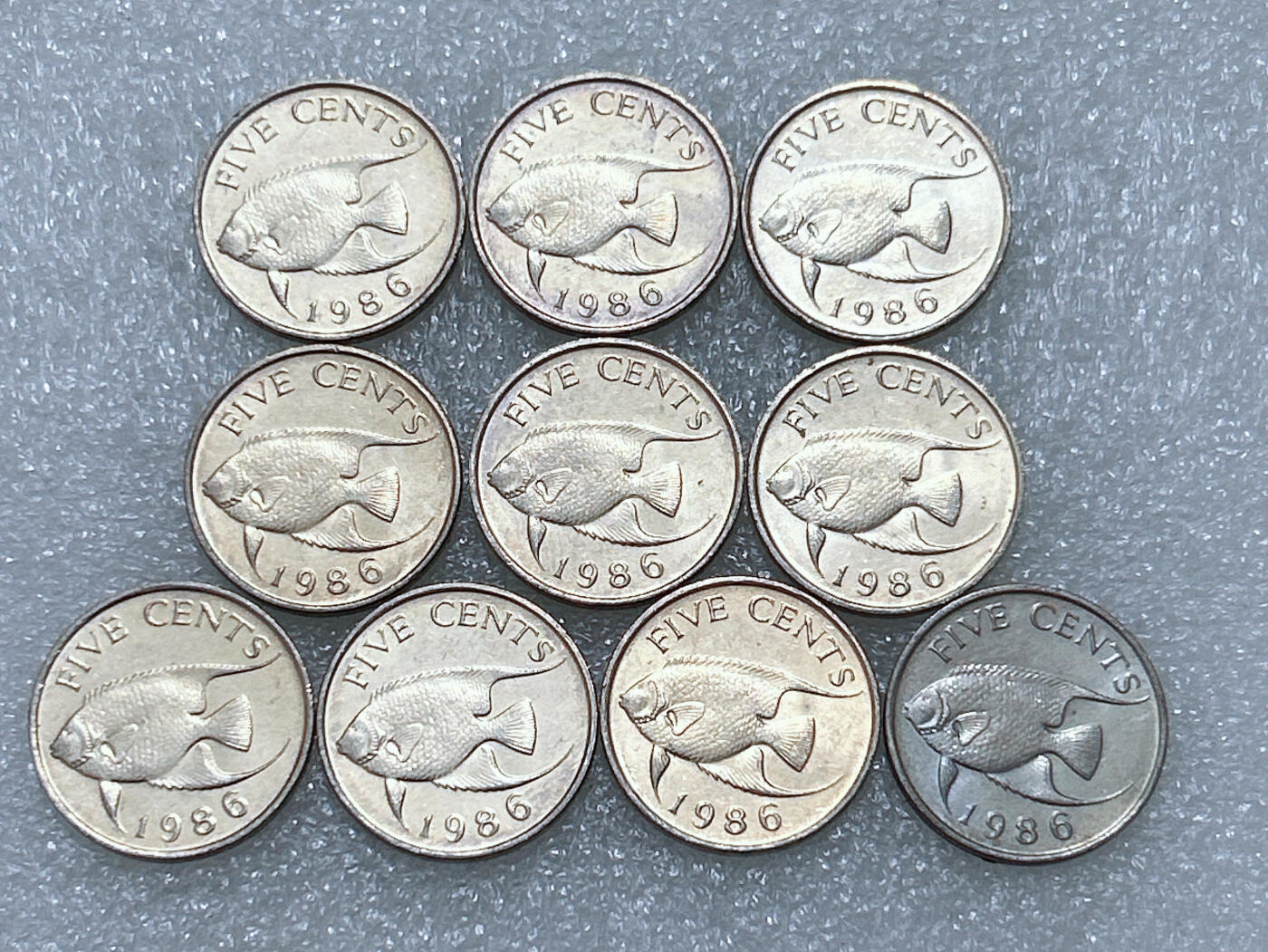 第一海外回流一元起拍收藏 散集专场  第288期 百慕大1986年5分硬币 10枚 原光品