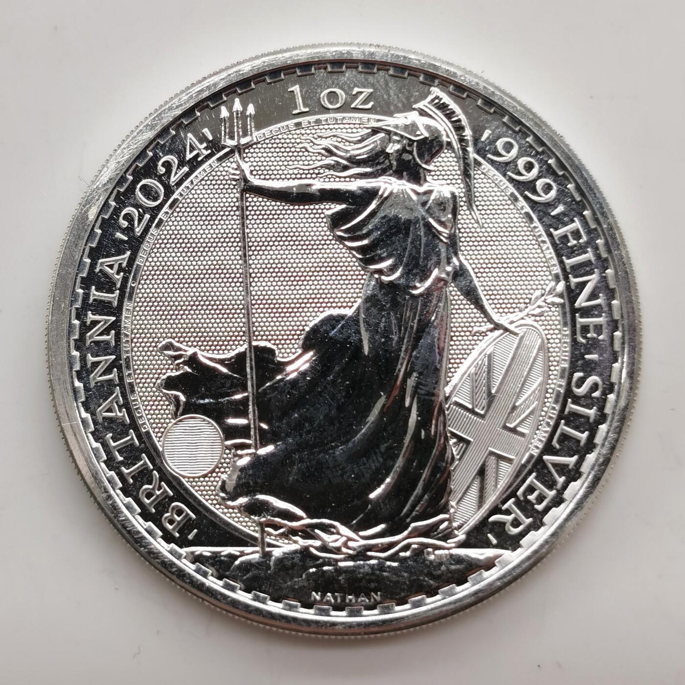 博洋堂世界钱币拍卖第156期（全场包邮） 英国2018年不列颠女神1盎司2镑精制银币