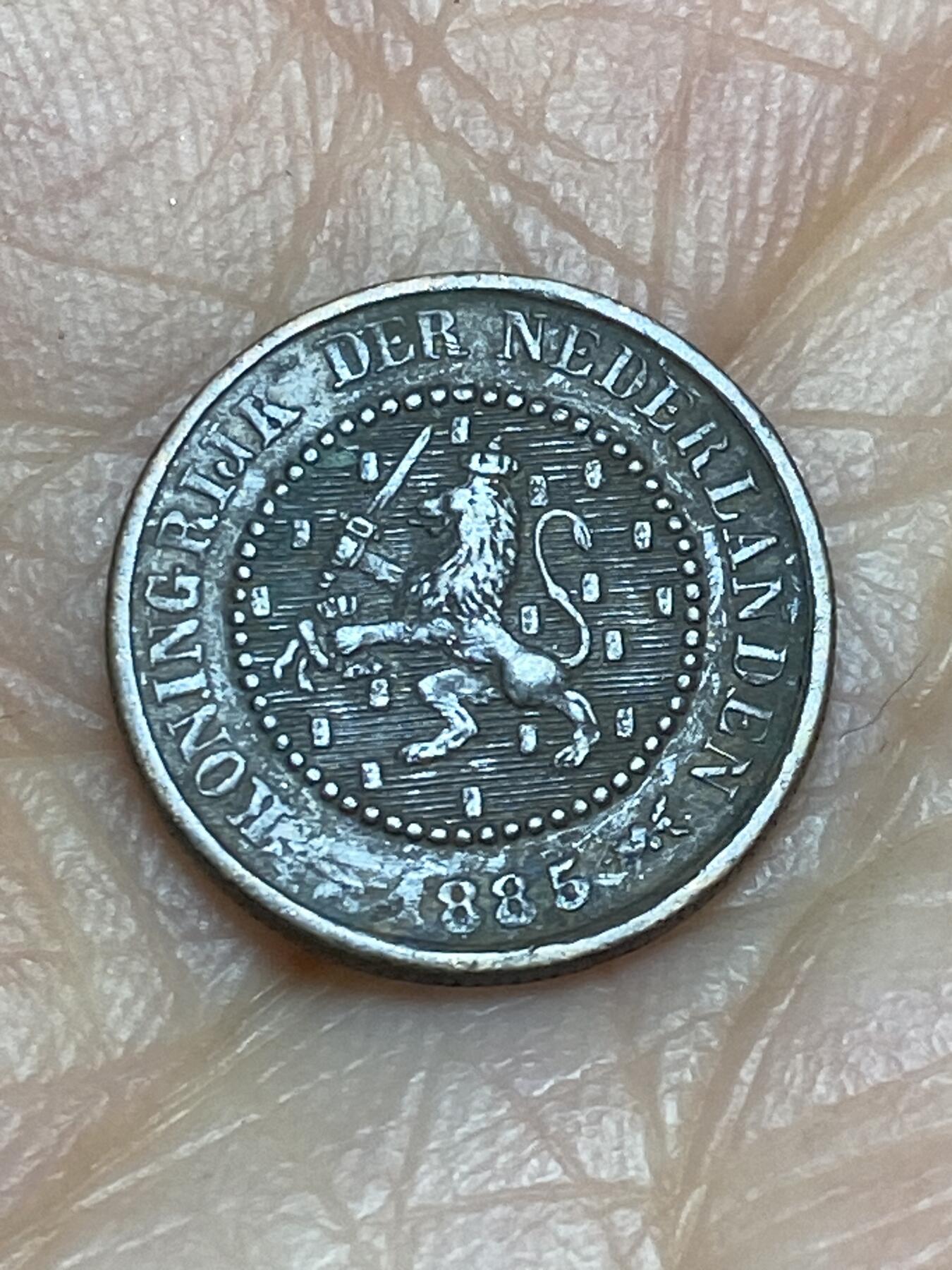 2026年第五场(总第一百七十四场）外国好品散币场(免佣金) 荷兰🇳🇱1885年1/2分(威廉三世时期，Broadaxe–宽刃斧标)