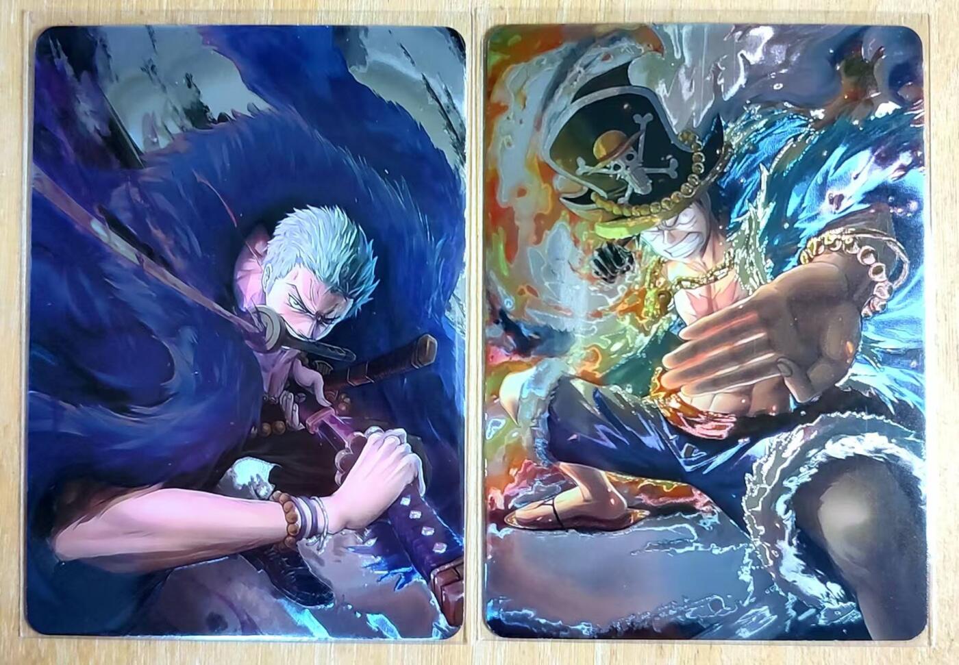 满200包邮！龙虎卡牌-七一场（满200元包邮，无佣金，每周六结拍，欢迎送拍） 光刻2张 白花恋诗 路飞&索隆 (卡背是拼图)