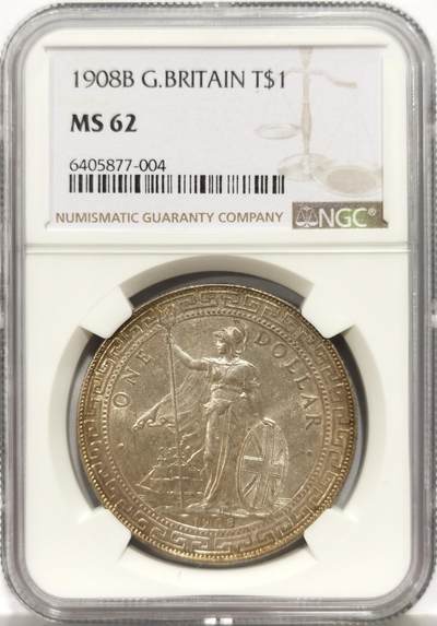 博洋堂世界钱币拍卖第156期（全场包邮） - NGC MS62 站洋1908B 稀少年份 状态舒服 收藏精品