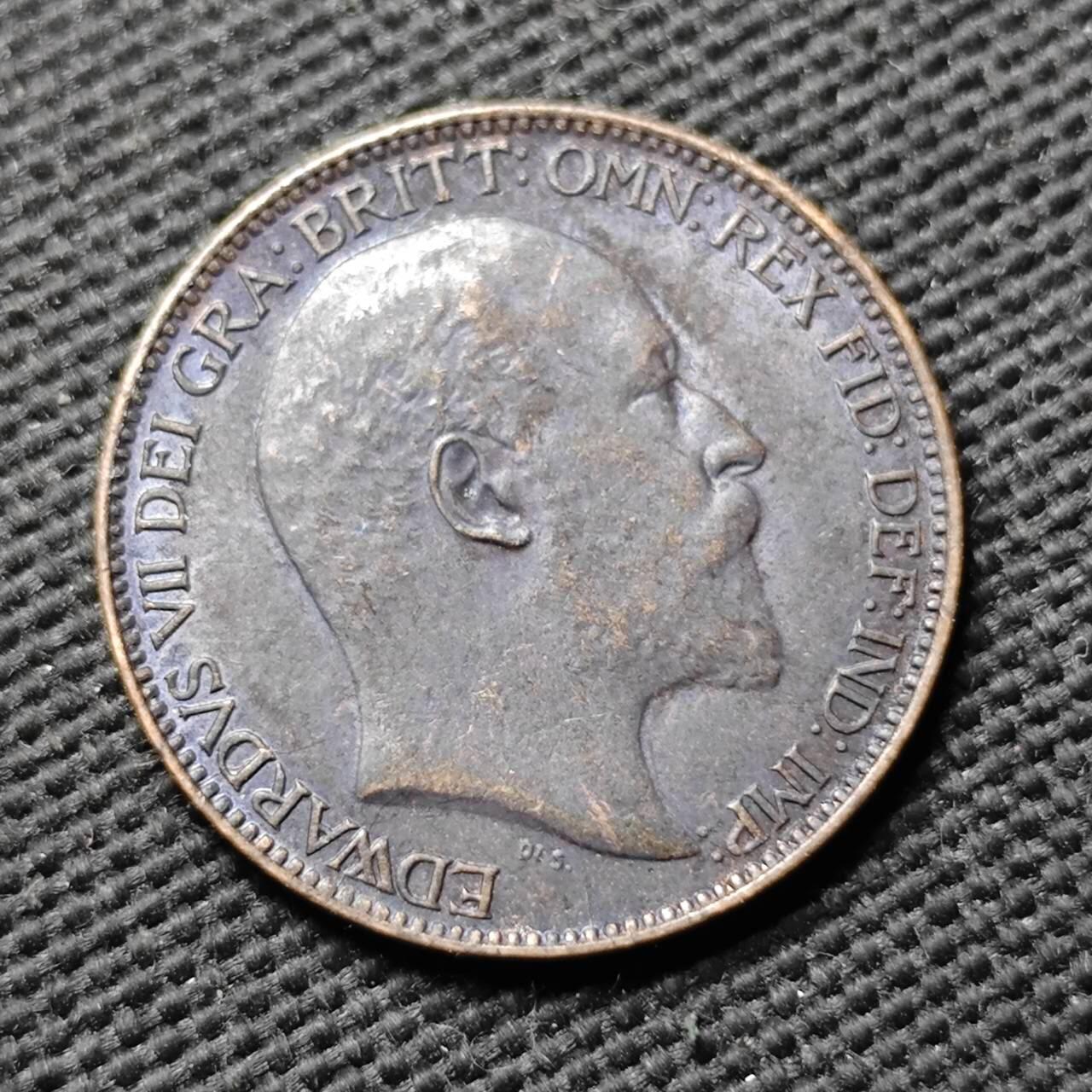 KK钱币收藏小铺  第399期  百期特拍（四拍之三）2月预留时间 周末发货  1903英国1法新铜币 好品