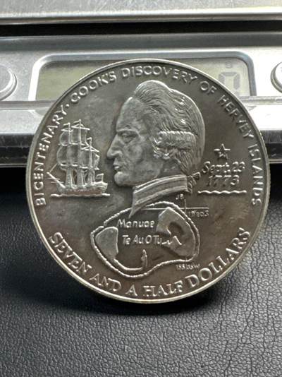 ❤️【币观天下】❤️ 第338期钱币拍卖- 2026.1.9周五晚上6点半场-长期征集拍品 - 库克1973年船长詹姆斯库克大银币33.7克