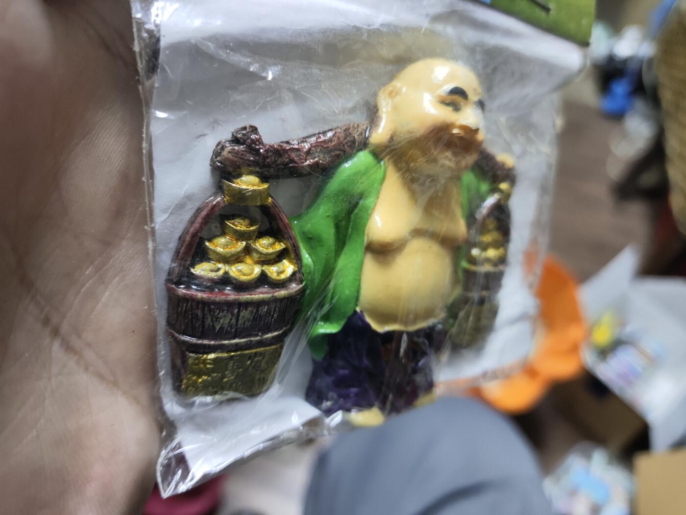 风光无限，精美冰箱贴A 恭喜发财弥勒造型的创意磁性树脂冰箱贴‌