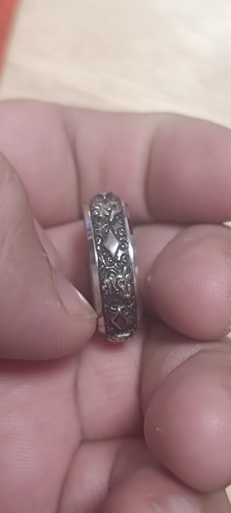 万国钱币阁第二场 【杂项】克兰茜六字真言转运戒指（全新）内圈外圈可旋转