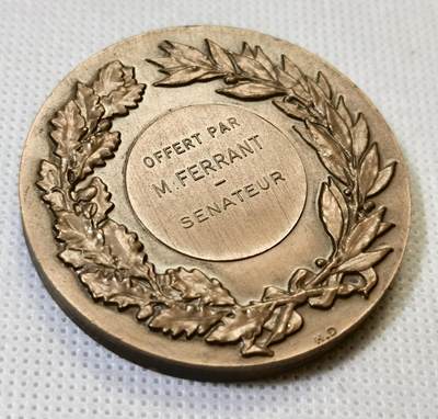 甄臻铺-世界币章拍卖（第46期）送拍享返佣金等优惠多多（1月10日精品场，敬请期待） 1973年法国参议员赠大铜章 50mm 70.6g，细节见图