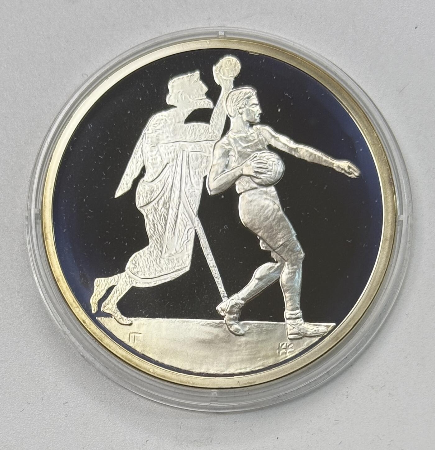 S&S Numismatic世界钱币-拍卖 第118期  希腊2004年 雅典奥运会-手球 10欧元精制银币 盒证齐全 34克925银