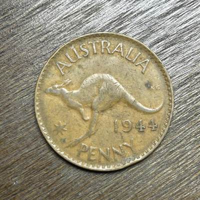 【铜匠收藏】★第135场★散币场，不寄存！！无佣金，30包邮。不满30元，支付5元运费。《接受代拍 代送NGC评级》 - 1944 澳大利亚 1便士 袋鼠 铜币