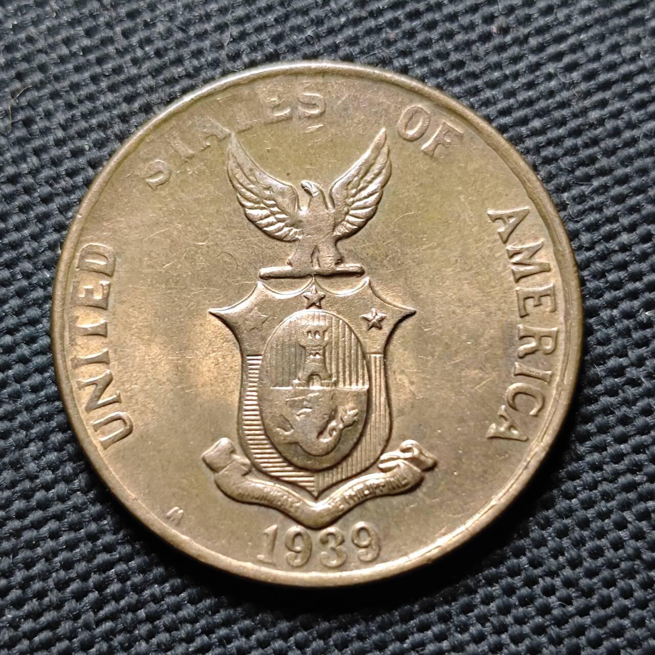 KK钱币收藏小铺  第399期  百期特拍（四拍之三）2月预留时间 周末发货  1939美属菲律宾1分铜币 好品