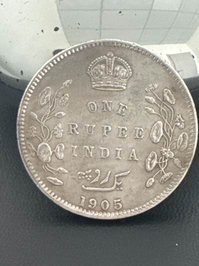 ❤️【币观天下】❤️ 第338期钱币拍卖- 2026.1.9周五晚上6点半场-长期征集拍品 - 印度1905年爱德华七世卢比银币