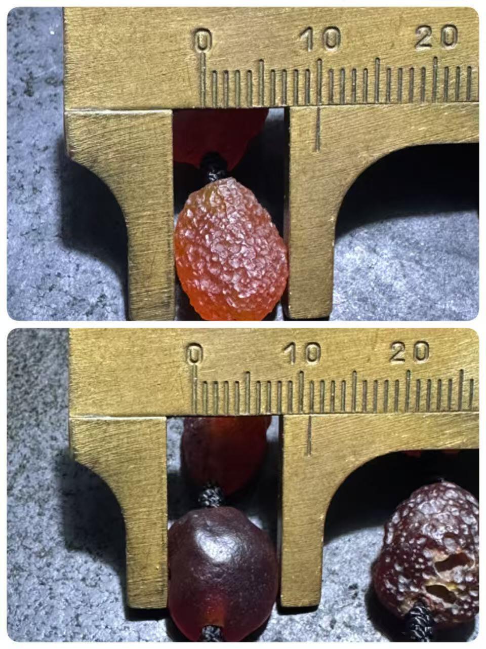 精美天然戈壁阿拉善麻皮樱桃红项链一条 ，