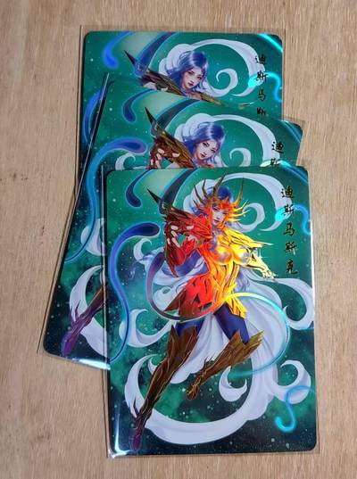 满200包邮！龙虎卡牌-七一场（满200元包邮，无佣金，每周六结拍，欢迎送拍） - 彩闪3张 磐涅卡牌 狂八 星座系列-巨蟹座三渐变
