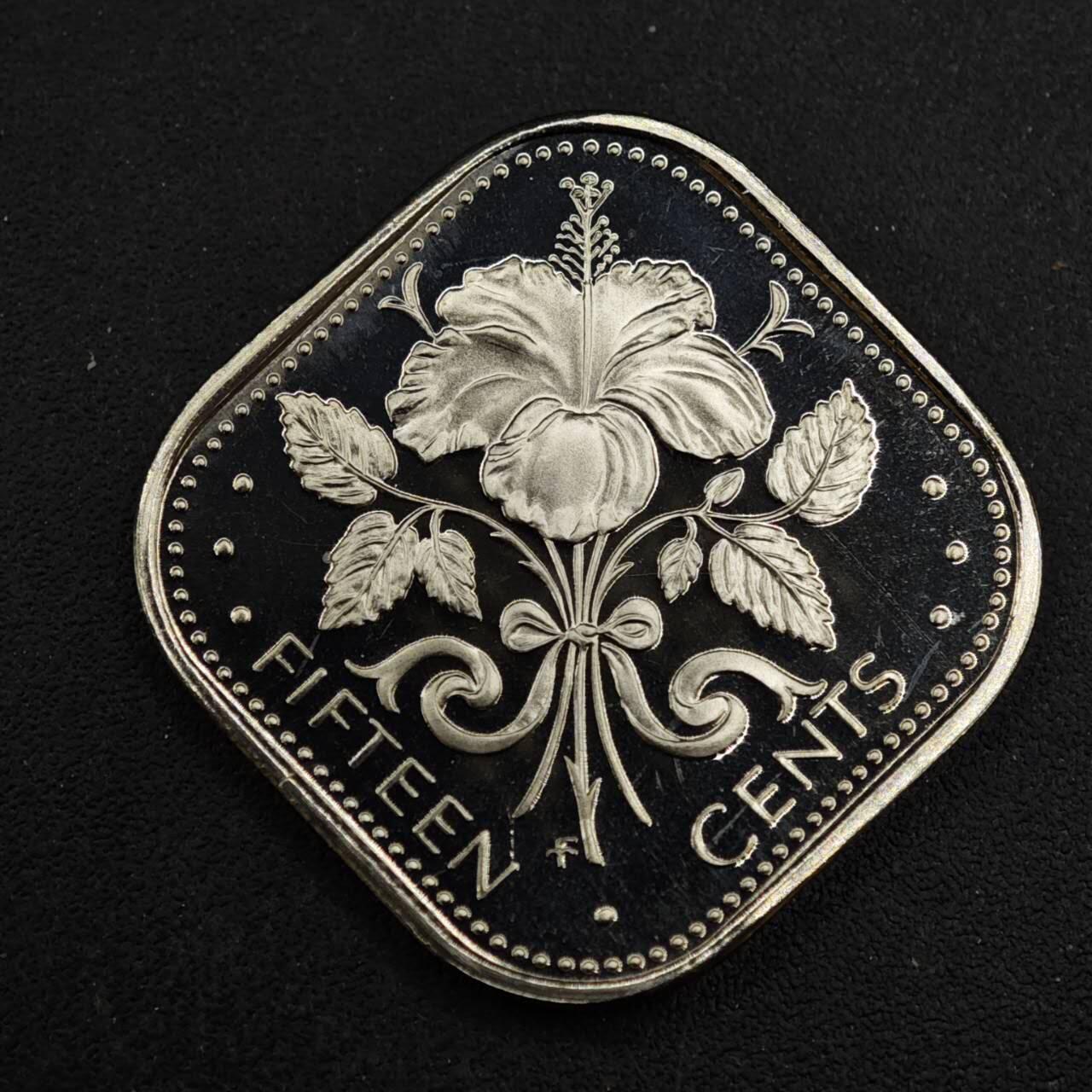 【淘币小摊】实时拍第八百四十三拍   散币场   满百包邮可预留二周 每周一统一发货   巴哈马1974年15分精制镍币