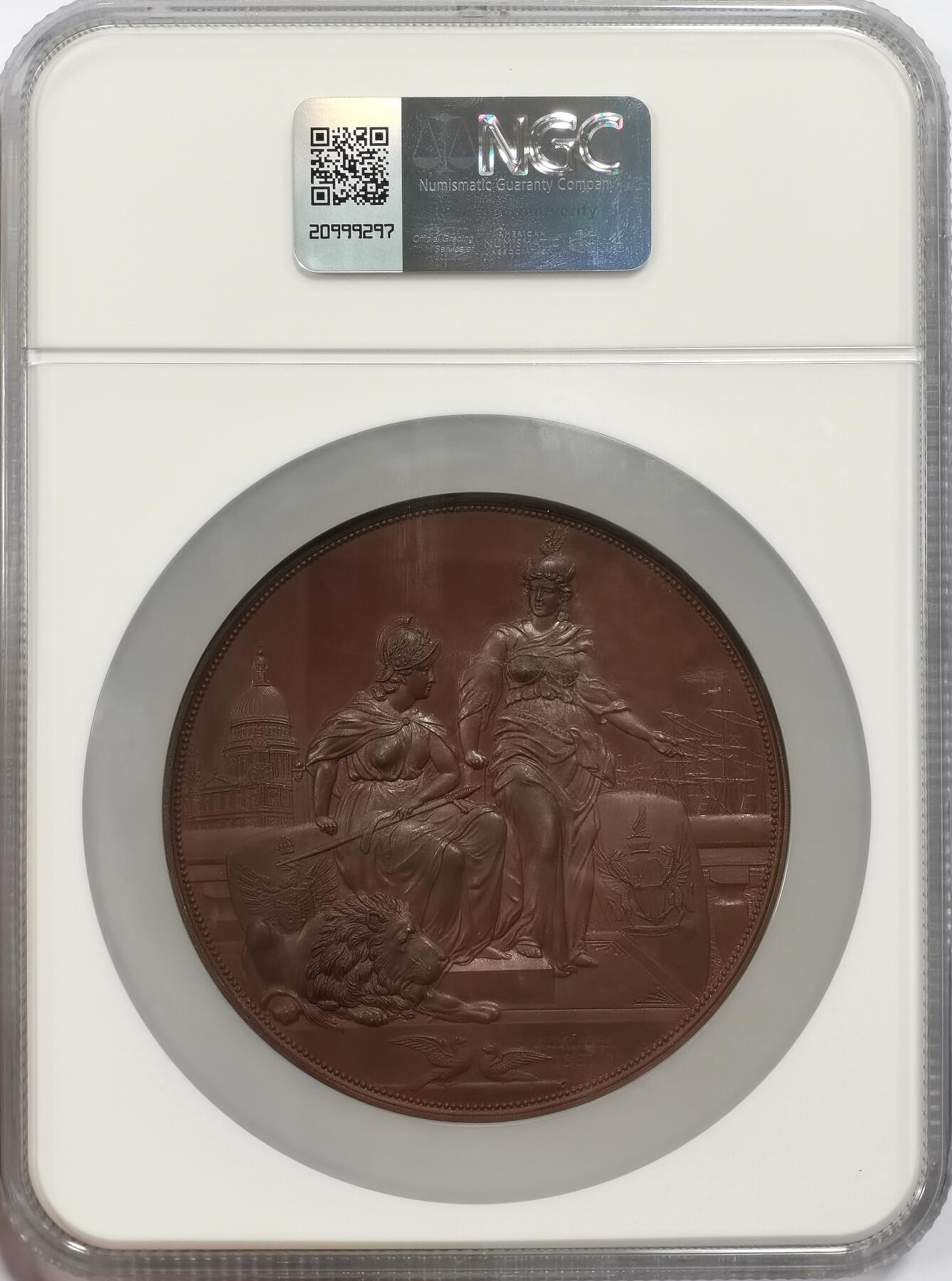 博洋堂世界钱币拍卖第156期（全场包邮） NGC MS64 英国1893年德皇夫妇访问伦敦金融城大铜章，发行量仅三四百枚