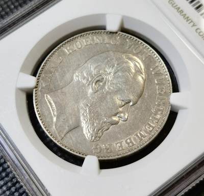 甄臻铺-世界币章拍卖（第46期）送拍享返佣金等优惠多多（1月10日精品场，敬请期待） NGC-AUD 德国符腾堡1871年胜利大泰勒 细节丰满 底板清晰 疑似错杀！