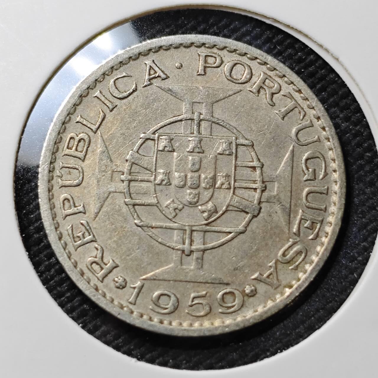 KK钱币收藏小铺  第387期  2月预留时间 周末发货  1959葡属印度1埃斯库多镍币