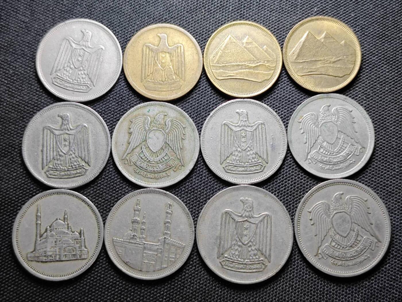 KK钱币收藏小铺  第387期  2月预留时间 周末发货  埃及一组12枚