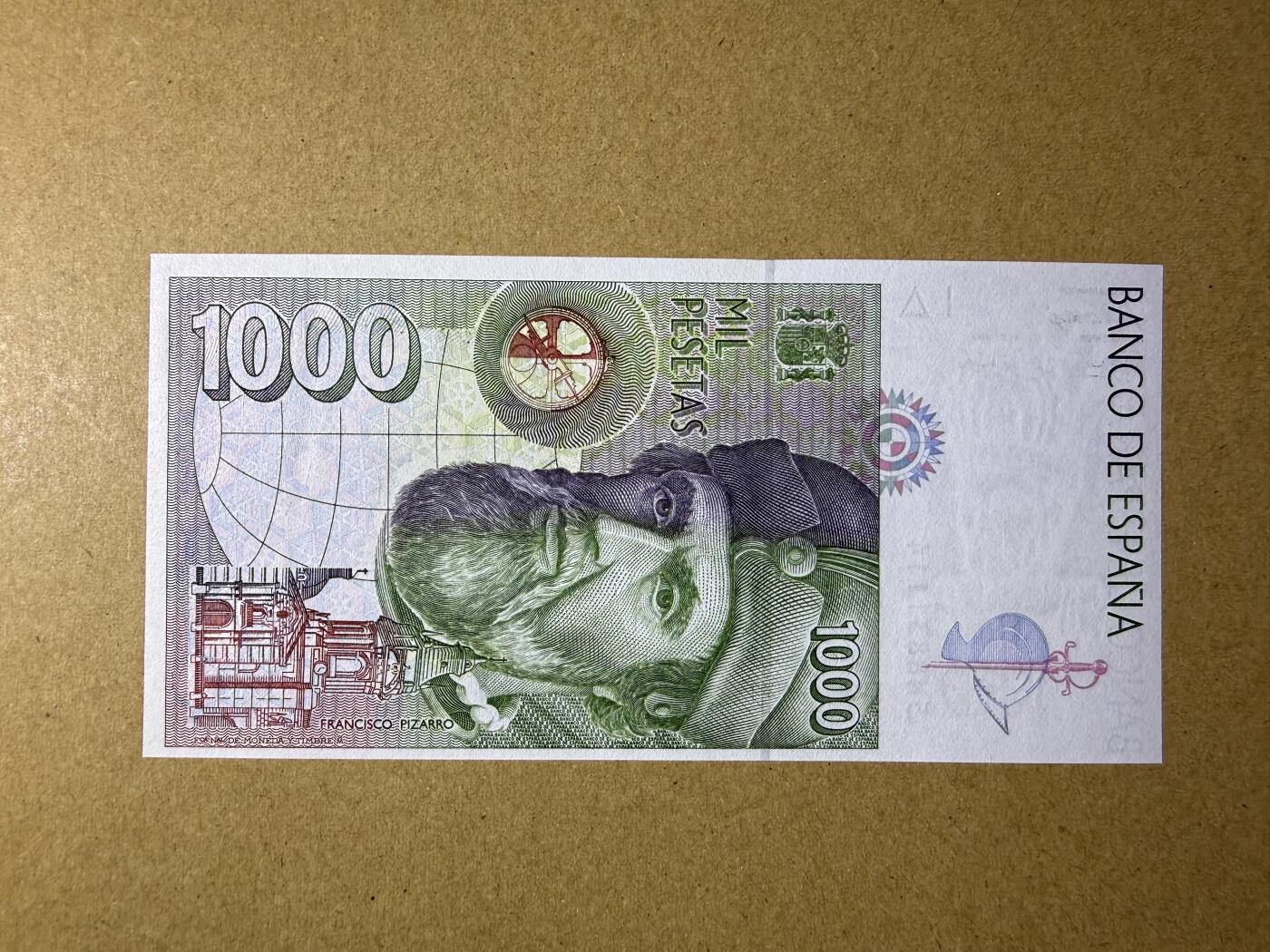 《艾美收藏》第228期-1.11周日外币精品 西班牙1000比塞塔 UNC 1992年末版