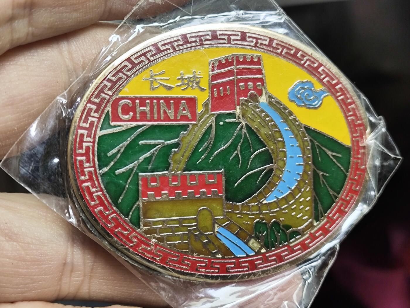 浓郁中国风景泰蓝冰箱贴 中国长城