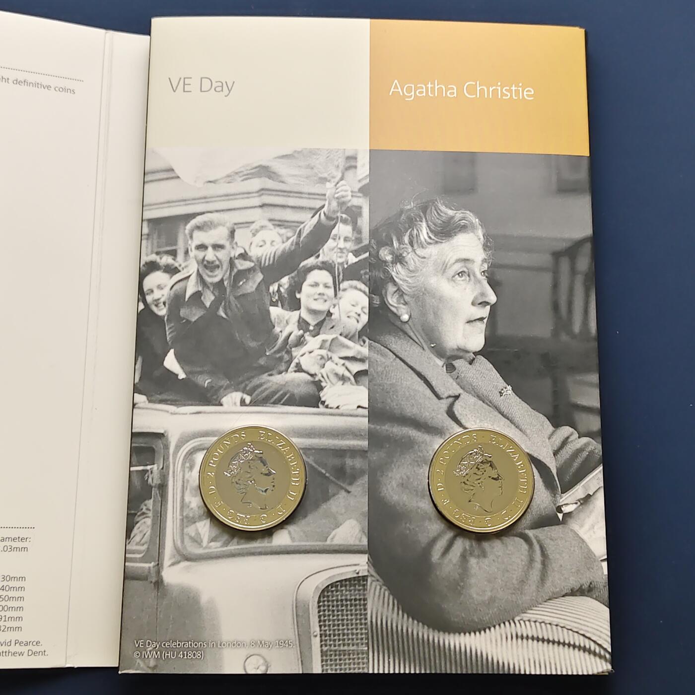 【全场包邮】纯粹捡漏拍492场【封装套币专场】-注意佣金 英国2020年官方封装套币--含盾徽版套币+5镑乔治三世逝世200周年+2镑欧洲胜利日75周年+2镑阿加莎·克里斯蒂女士第一部小说100周年+2镑五月花号400周年+50便士东京奥运会英国代表队5枚纪念币