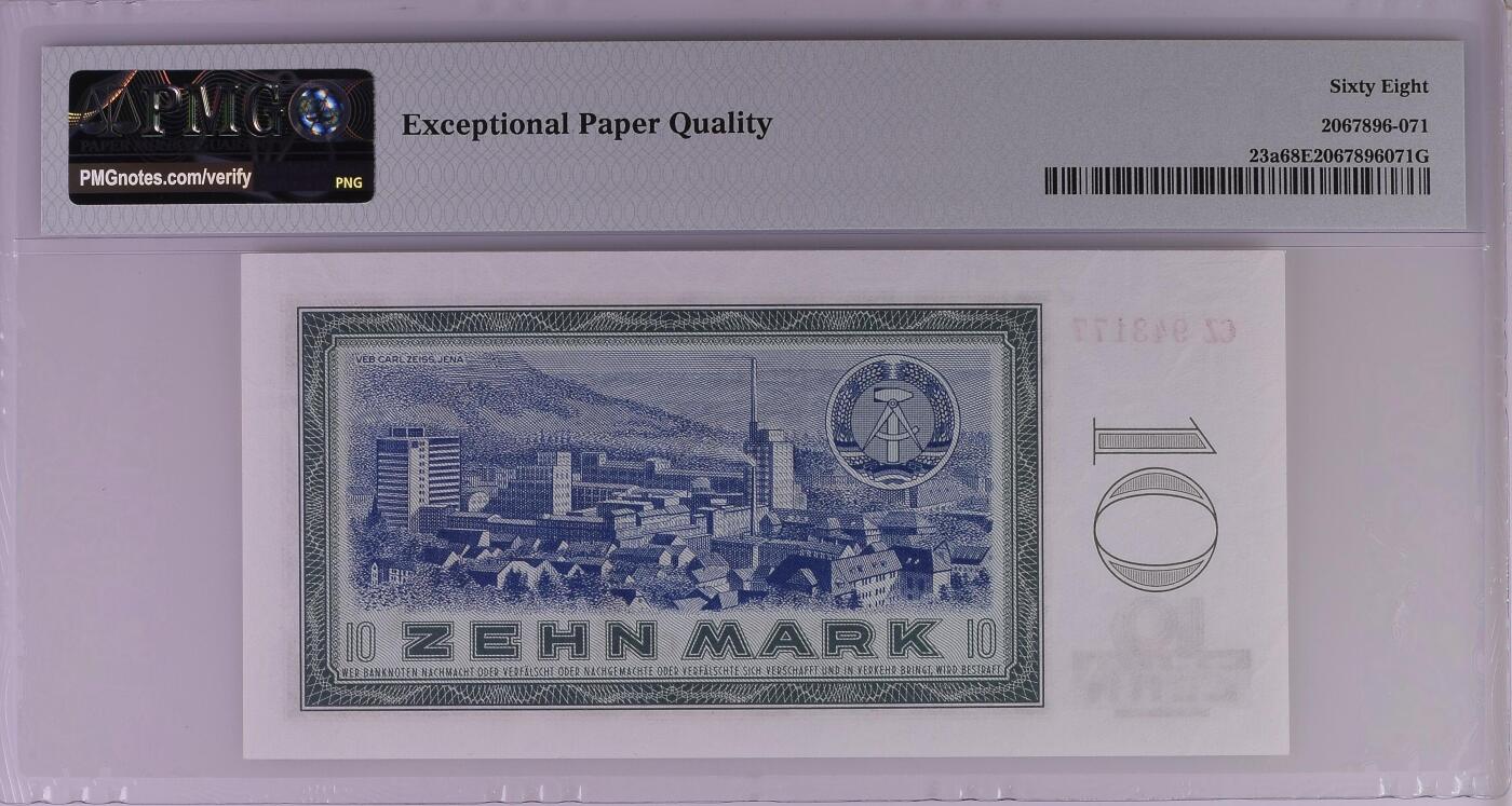 🐍甜小邱世界纸币收藏🐍第139期精品场💐 【冠军分】PMG68 民主德国 10马克 1964