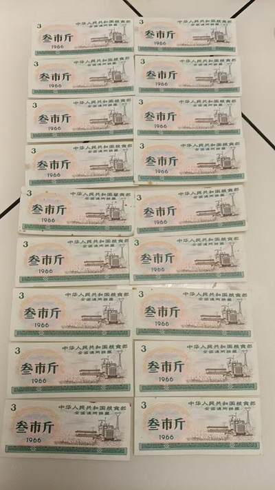 祥泰嘉鸿2026春季首场拍卖会 - 1965全国通用粮票壹市斤20张伍市斤1张，1966年全国通用粮票伍市斤1张叁市斤18张，1974年甘肃省粮票伍市斤1张贰市两1张壹市两2张壹市斤2张叁市斤1张