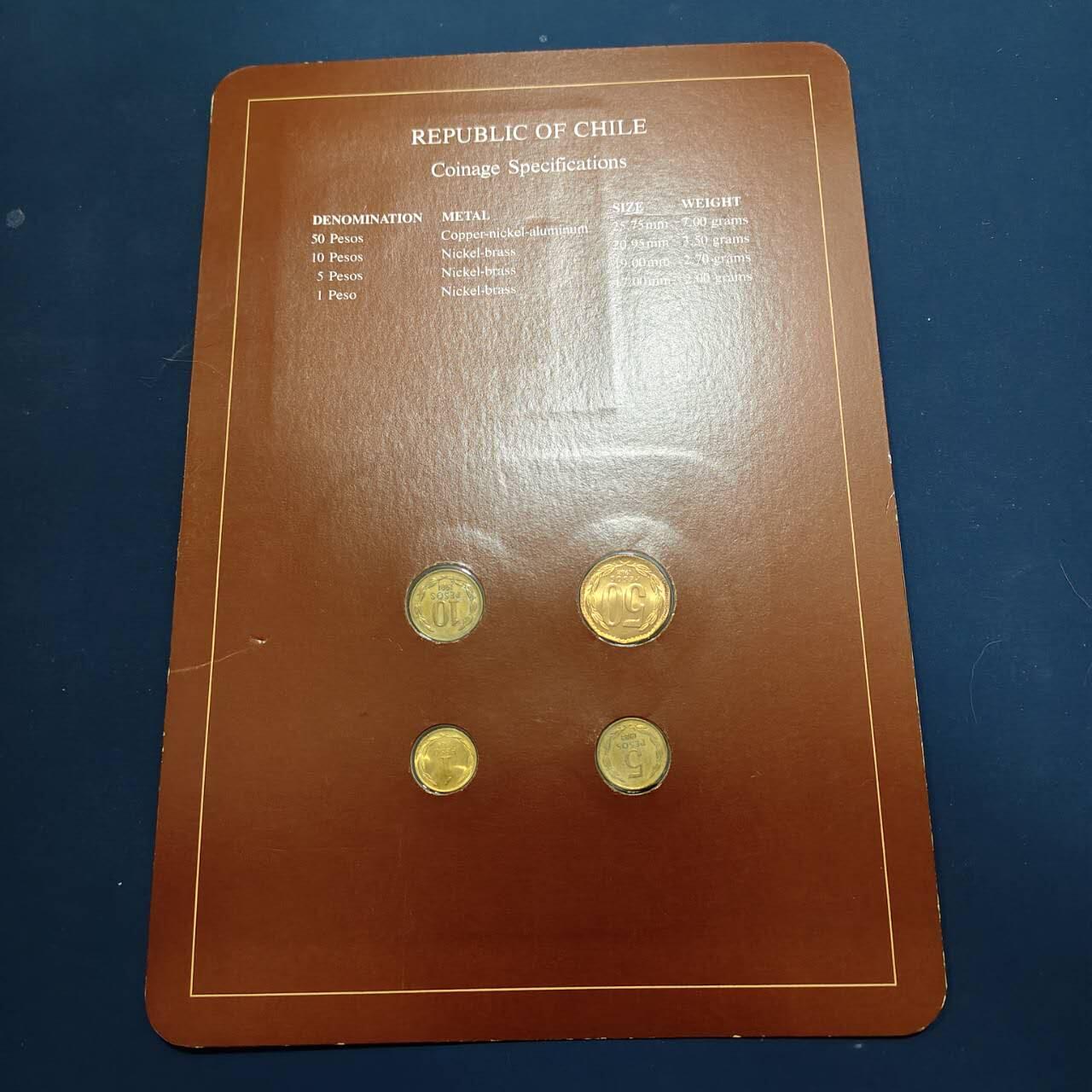 【全场包邮】纯粹捡漏拍492场【封装套币专场】-注意佣金 【富兰克林·世界各国硬币系列邮币卡】智利共和国2