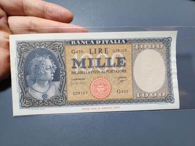 1月8号晚上8点 外国纸币自动截拍第81场 - 意大利1000几乎全新