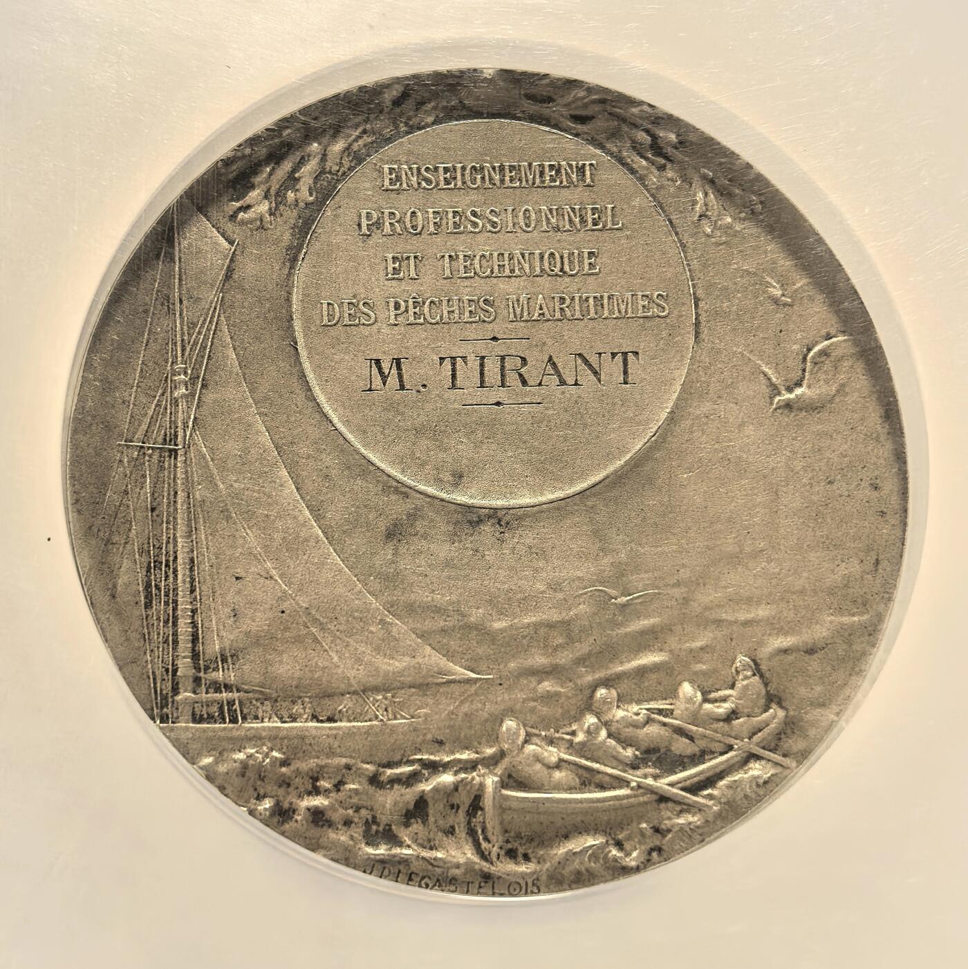 博洋堂世界钱币拍卖第156期（全场包邮） NGC MS64 法国海军学院教育巨大银章一枚。50mm巨大款，超高分品相极其不易！