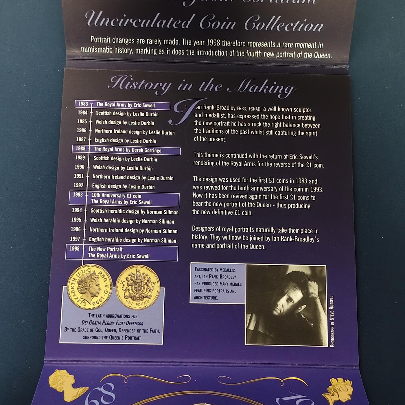 【全场包邮】纯粹捡漏拍492场【封装套币专场】-注意佣金 英国1998年官方封装套币-2镑机械时代+1镑盾徽+50便士加入欧盟25周年+流通套币