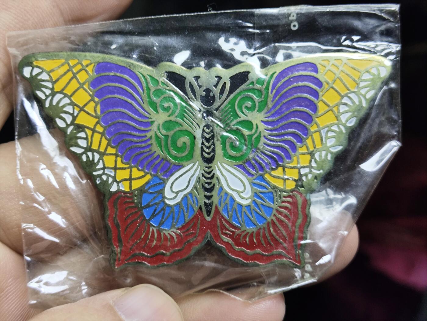 浓郁中国风景泰蓝冰箱贴 蝴蝶