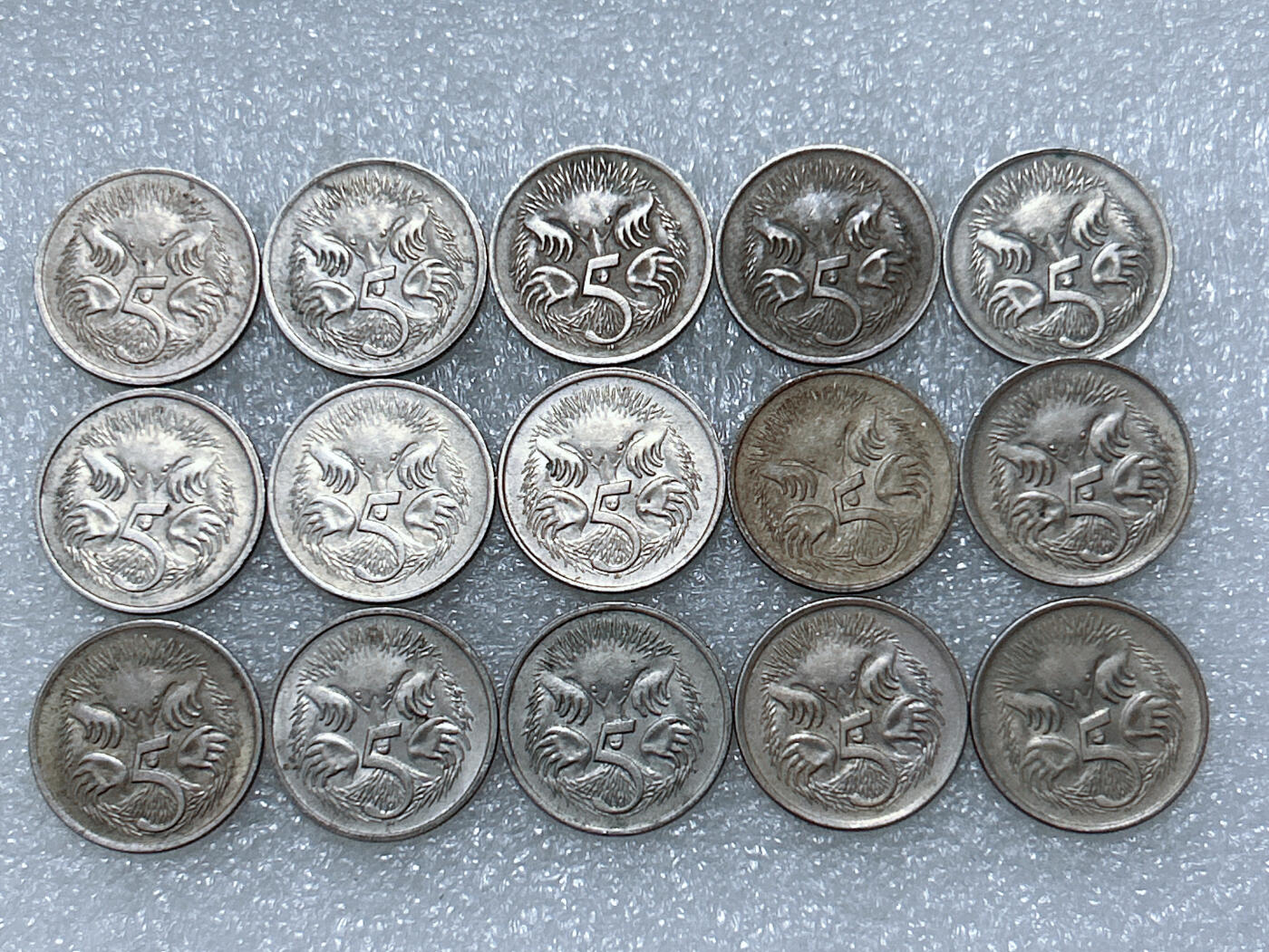 第一海外回流一元起拍收藏 散集专场  第288期 澳大利亚5分硬币 花冠女王版 15枚