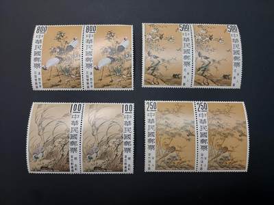 博彦收藏  TM 1月14日 8点 邮票专场 全场包邮 - 古画新全双联，微黄/黄，上品