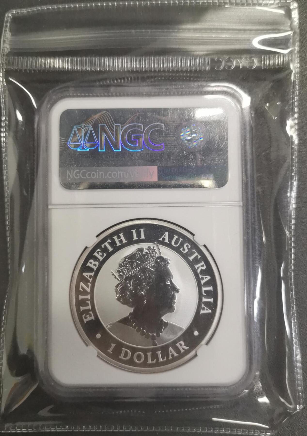 《艾美收藏》第228期-1.11周日外币精品 澳大利亚2023年1元NGC69分 1OZ银币