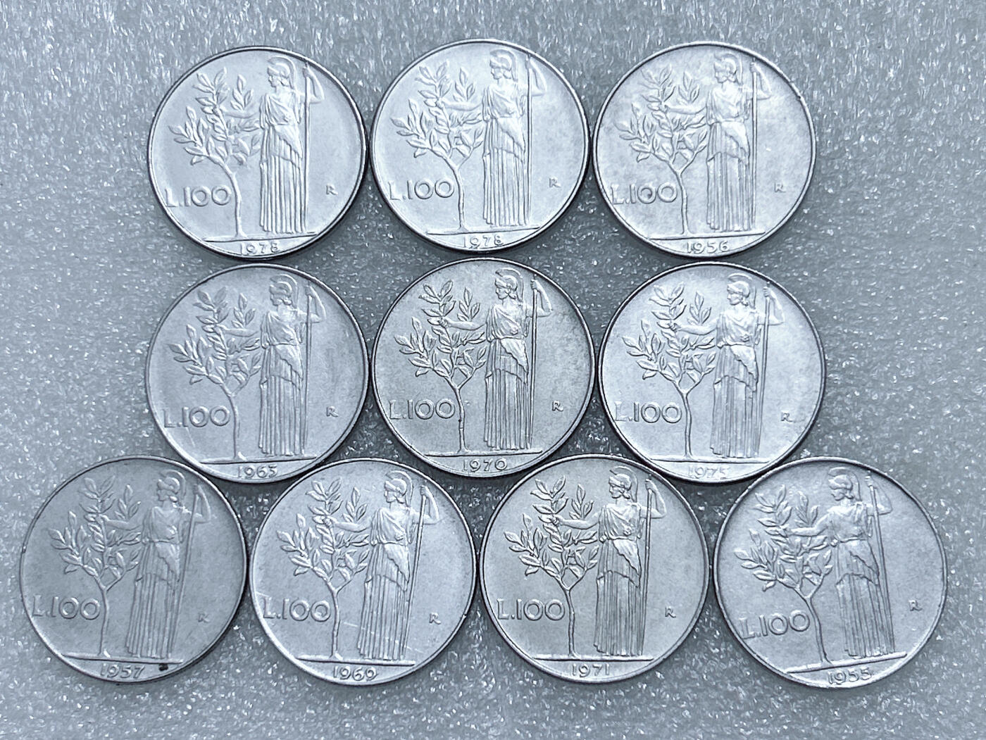 第一海外回流一元起拍收藏 散集专场  第288期 意大利100里拉不锈钢币 10枚