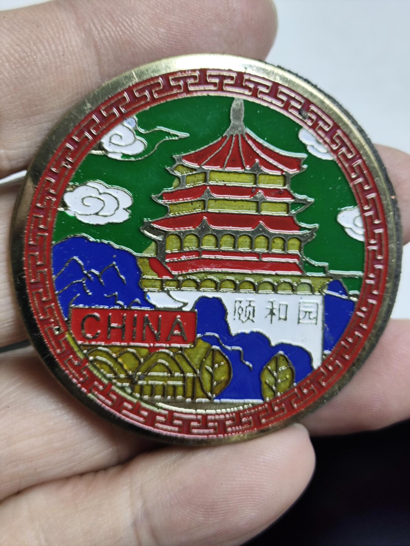 浓郁中国风景泰蓝冰箱贴 北京颐和园