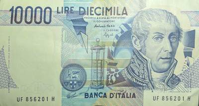 回流20260108 - 意大利10000里拉 亚历山德罗·伏特 世界著名的物理学家
