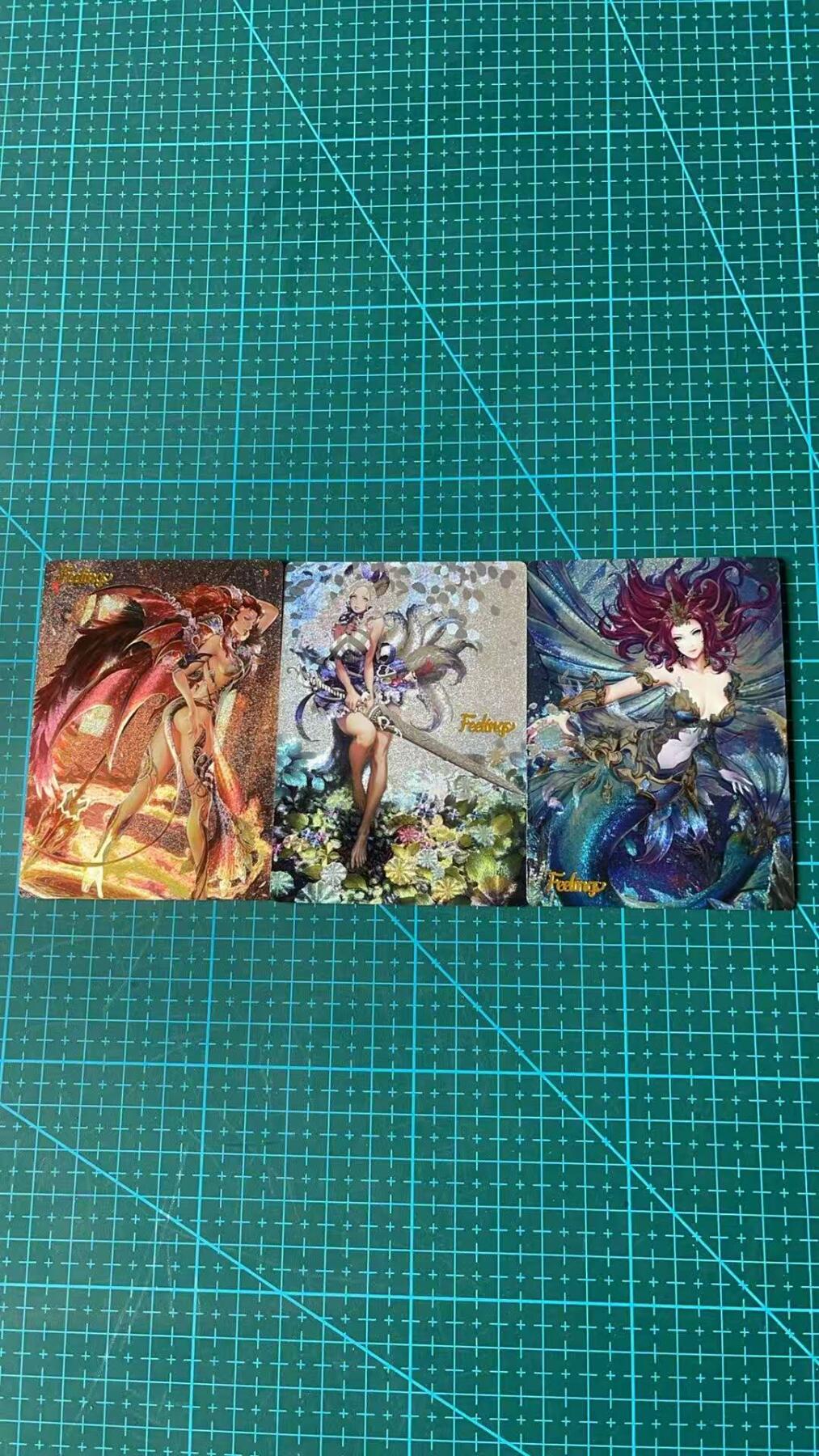 满200包邮！龙虎卡牌-七一场（满200元包邮，无佣金，每周六结拍，欢迎送拍） 粗闪3张全 谭壹盲包 feelings art系列一套