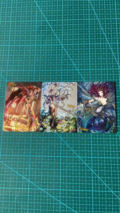 满200包邮！龙虎卡牌-七一场（满200元包邮，无佣金，每周六结拍，欢迎送拍） - 粗闪3张全 谭壹盲包 feelings art系列一套